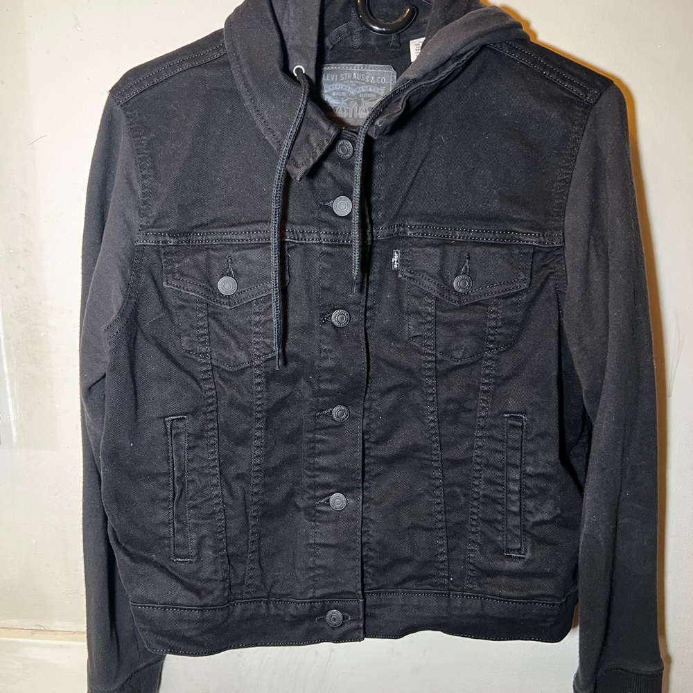 Levi's Black Hooded Trucker Jacket